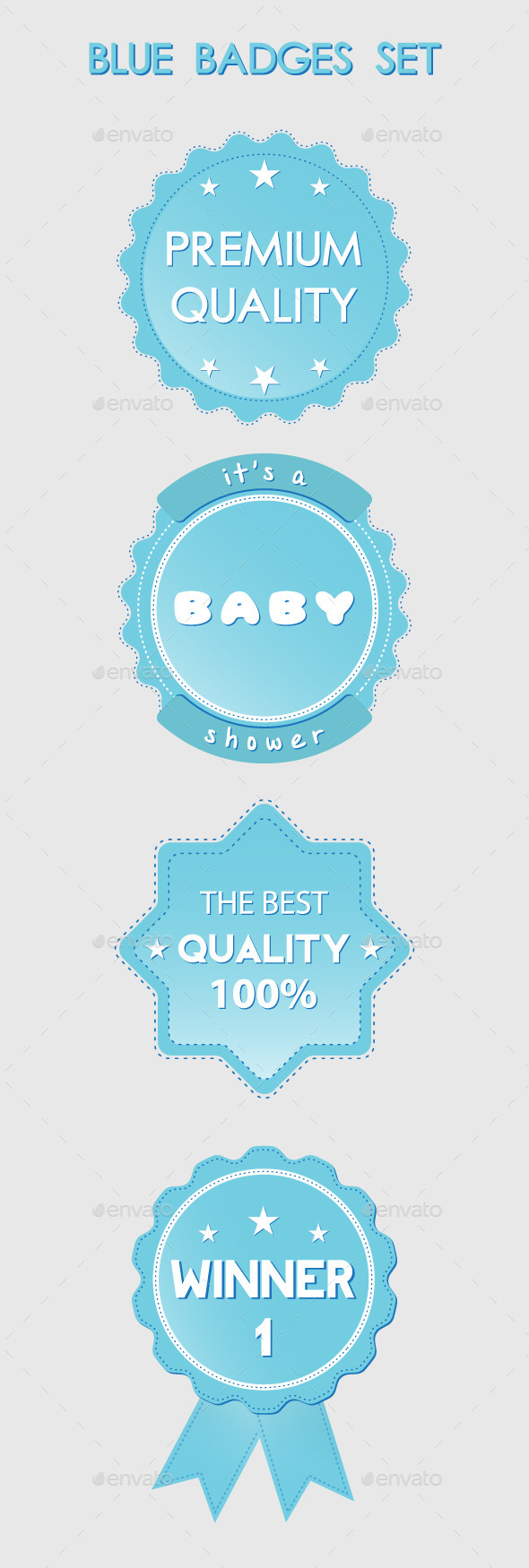 GraphicRiver Blue Badges Set 10443318 GraphicRiver Blue Badges Set 10443318