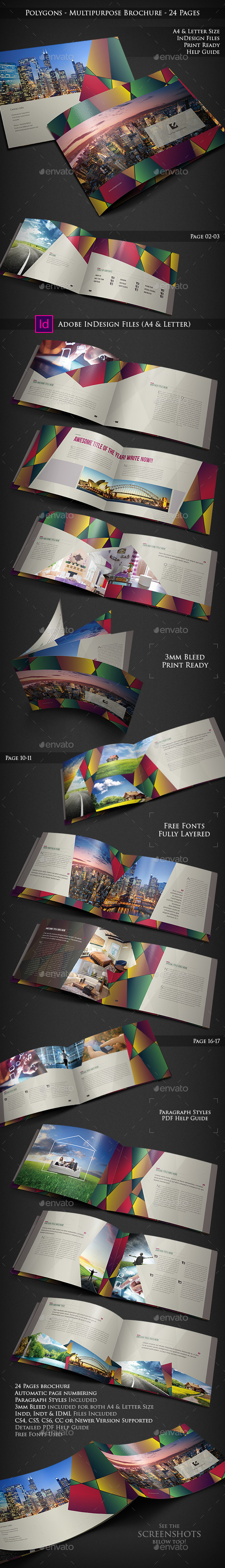 GraphicRiver Polygons Multipurpose Brochure 24 Pages 10490111 GraphicRiver Polygons Multipurpose Brochure 24 Pages 10490111