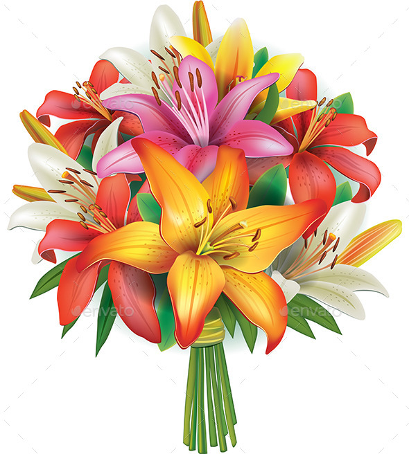 GraphicRiver Bouquet of Lilies 10491077 GraphicRiver Bouquet of Lilies 10491077