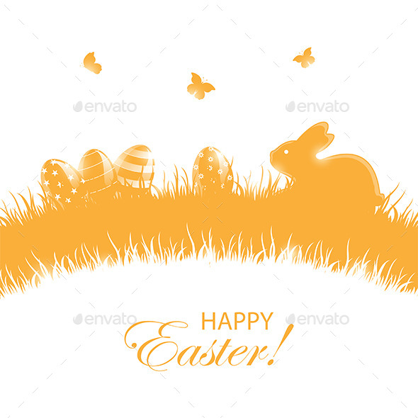 GraphicRiver Orange Background with Easter Eggs and Rabbit 10491091 GraphicRiver Orange Background with Easter Eggs and Rabbit 10491091