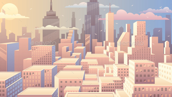GraphicRiver Cityscape Sunrise 10491278 GraphicRiver Cityscape Sunrise 10491278
