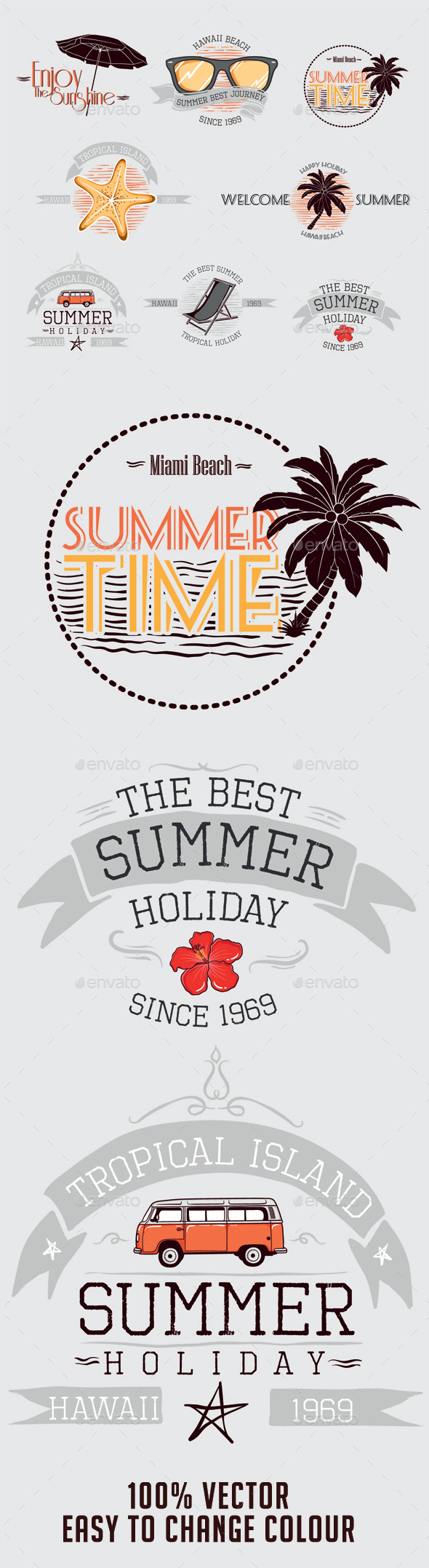 GraphicRiver Summer Badges 10461824 GraphicRiver Summer Badges 10461824