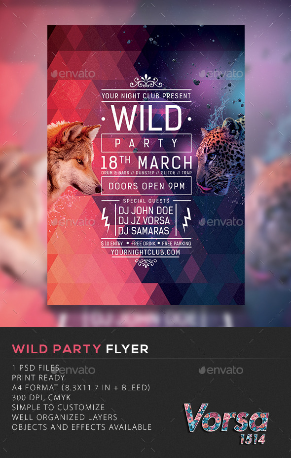 GraphicRiver Wild Party Flyer 10493383 GraphicRiver Wild Party Flyer 10493383