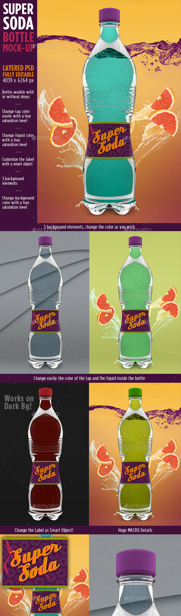 Super Soda Bottle Mock-Up