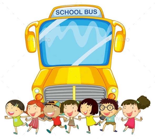 GraphicRiver Children and School Bus 10494856 GraphicRiver Children and School Bus 10494856