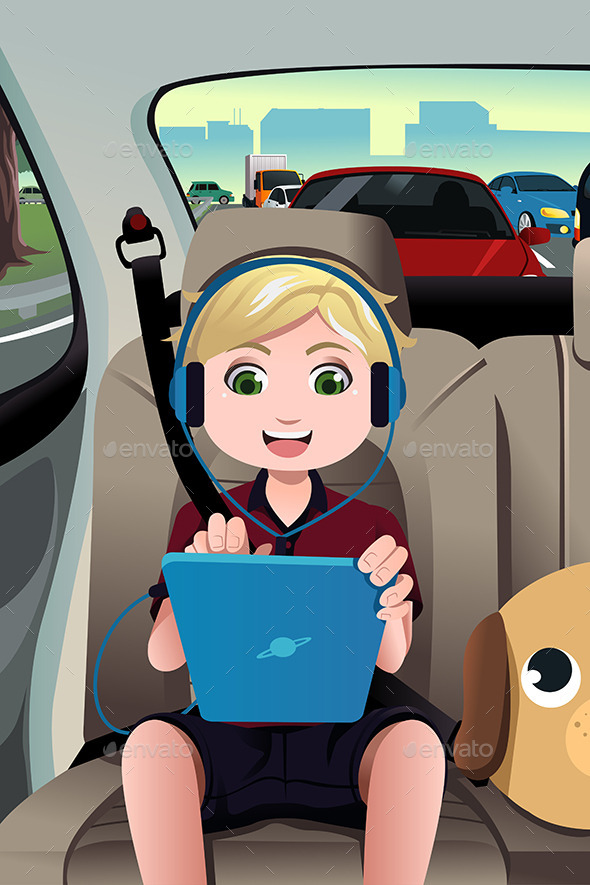 GraphicRiver Kid Riding in the Car 10496281 GraphicRiver Kid Riding in the Car 10496281