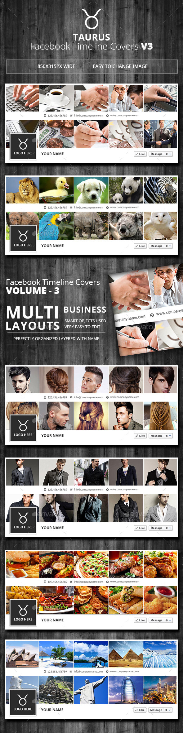 GraphicRiver Taurus Facebook Timeline Covers V3 10496647 GraphicRiver Taurus Facebook Timeline Covers V3 10496647