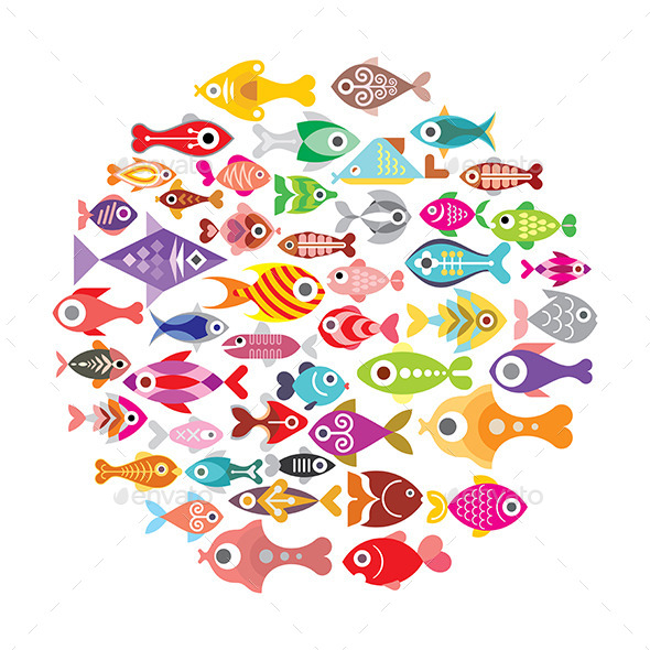 GraphicRiver Fish Round Frame 10497191 GraphicRiver Fish Round Frame 10497191