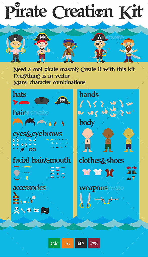 GraphicRiver Pirate Creation Kit 10497193 GraphicRiver Pirate Creation Kit 10497193