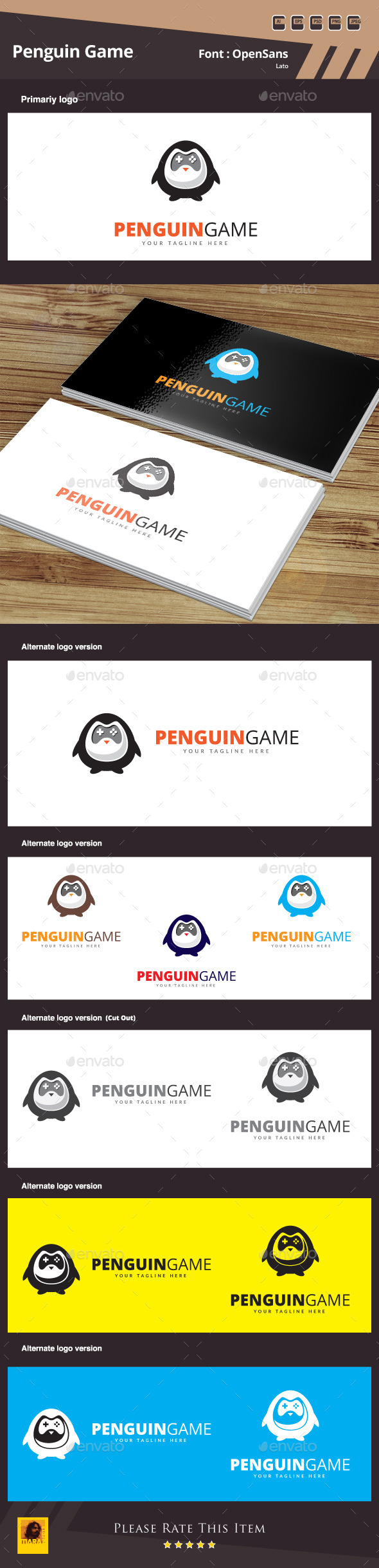 Penguin Game Logo Template