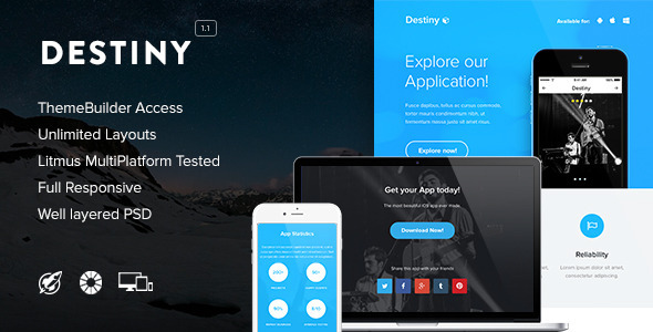 Destiny - Responsive Email + Themebuilder Access