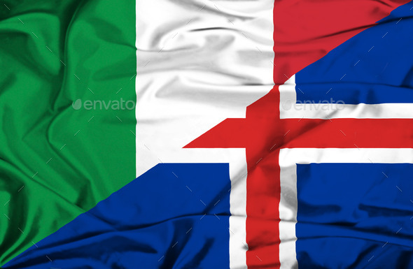 Waving flag of Iceland and Italy (Misc) Photo Download