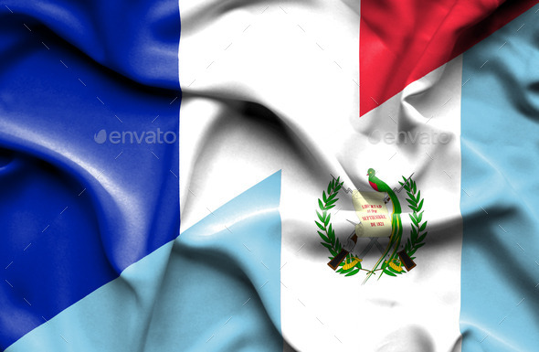 Waving flag of Guatemala and France (Misc) Photo Download