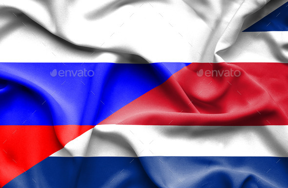 Waving flag of Costa Rica and Russia (Misc) Photo Download