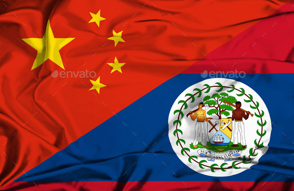 Waving flag of Belize and China (Misc) Photo Download