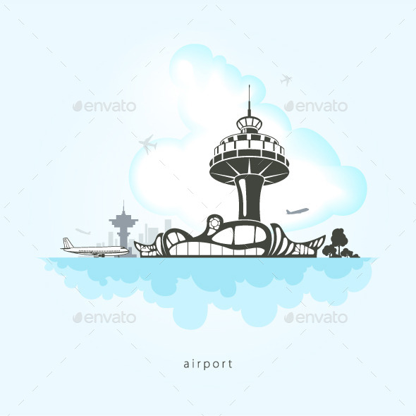 GraphicRiver Airport with Planes and Control Tower 10498889 GraphicRiver Airport with Planes and Control Tower 10498889
