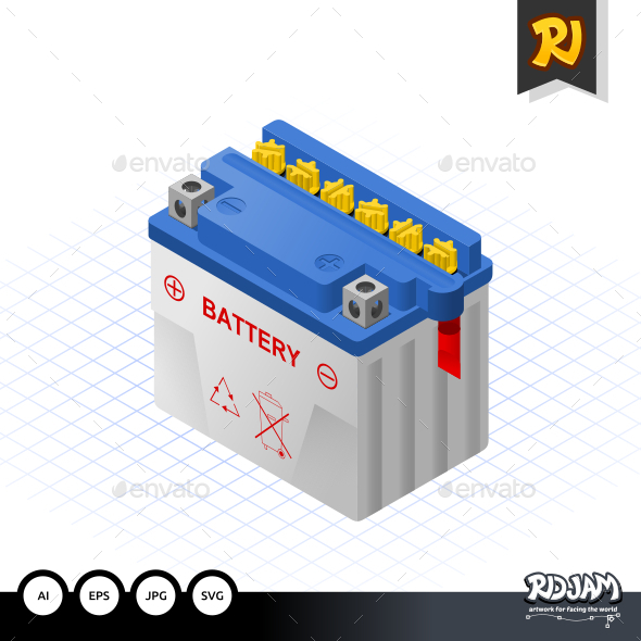 GraphicRiver Isometric Wet Battery 10499631 GraphicRiver Isometric Wet Battery 10499631