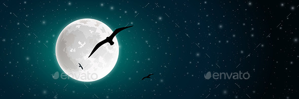 GraphicRiver Moon and Bird 10500425 GraphicRiver Moon and Bird 10500425