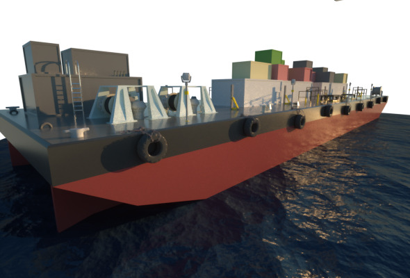 3DOcean Deck Cargo Barge Vessel 10493536 3DOcean Deck Cargo Barge Vessel 10493536