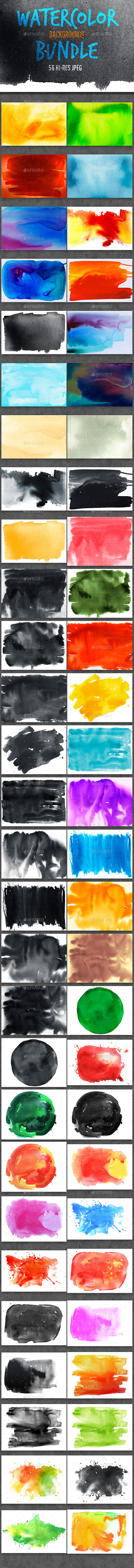 GraphicRiver Watercolor Backgrounds Bundle 10503030 GraphicRiver Watercolor Backgrounds Bundle 10503030