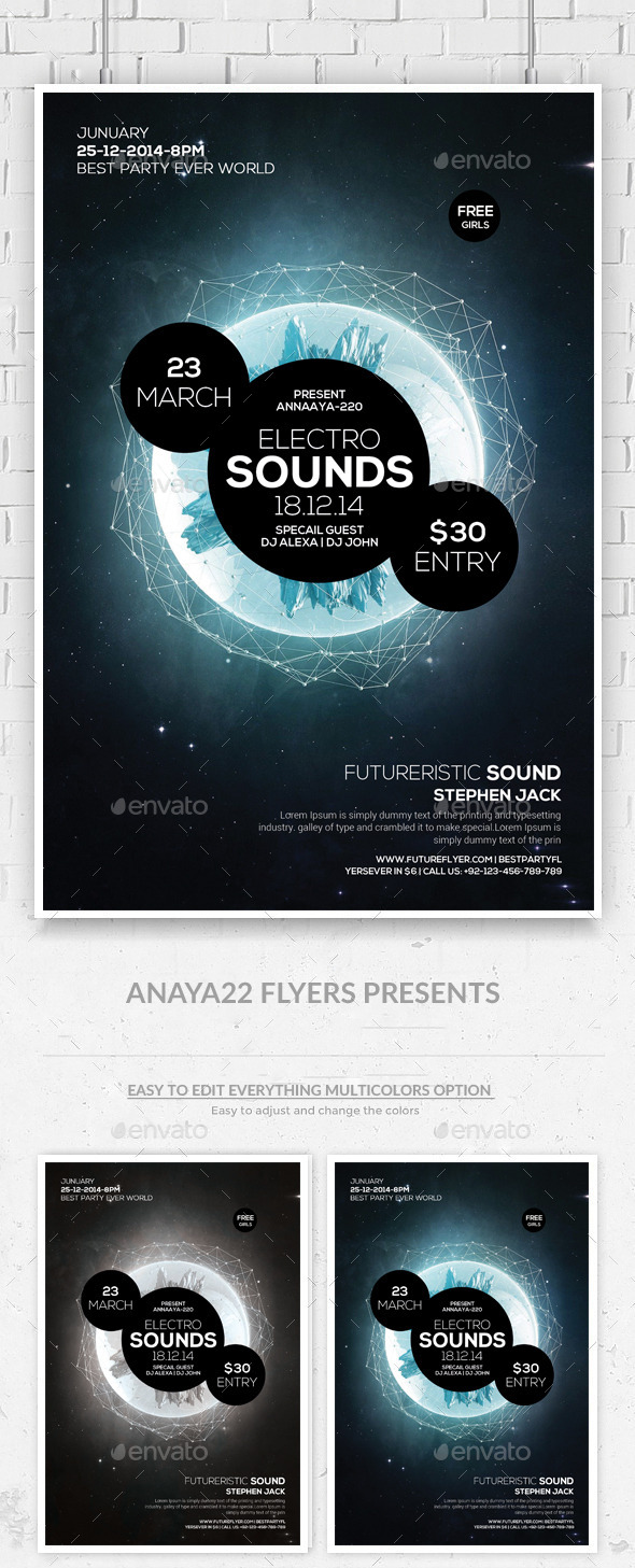 GraphicRiver Electro Space Sound Futuristic Flyer Templates 10504103 GraphicRiver Electro Space Sound Futuristic Flyer Templates 10504103