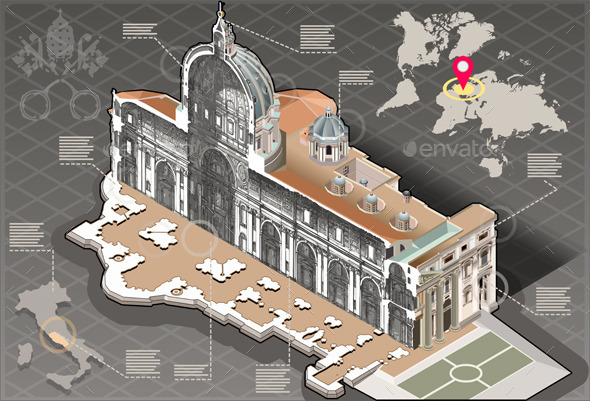 GraphicRiver Isometric Infographic of Saint Peter in Rome 10504390 GraphicRiver Isometric Infographic of Saint Peter in Rome 10504390