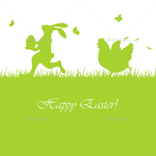 GraphicRiver Easter Background with Rabbit and Hen 10503949 GraphicRiver Easter Background with Rabbit and Hen 10503949