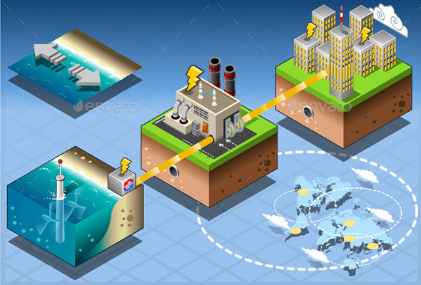 GraphicRiver Isometric Infographic Underwater Turbines 10505629 GraphicRiver Isometric Infographic Underwater Turbines 10505629