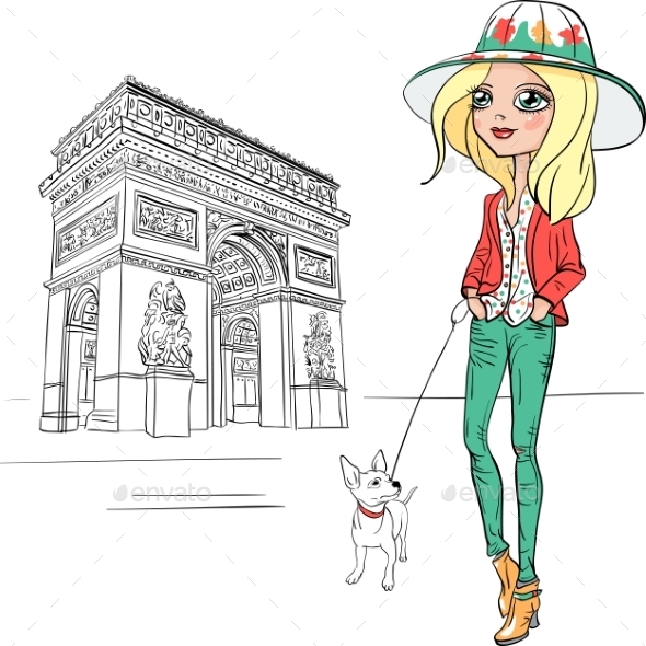 GraphicRiver Fashion Girl in Paris 10506801 GraphicRiver Fashion Girl in Paris 10506801