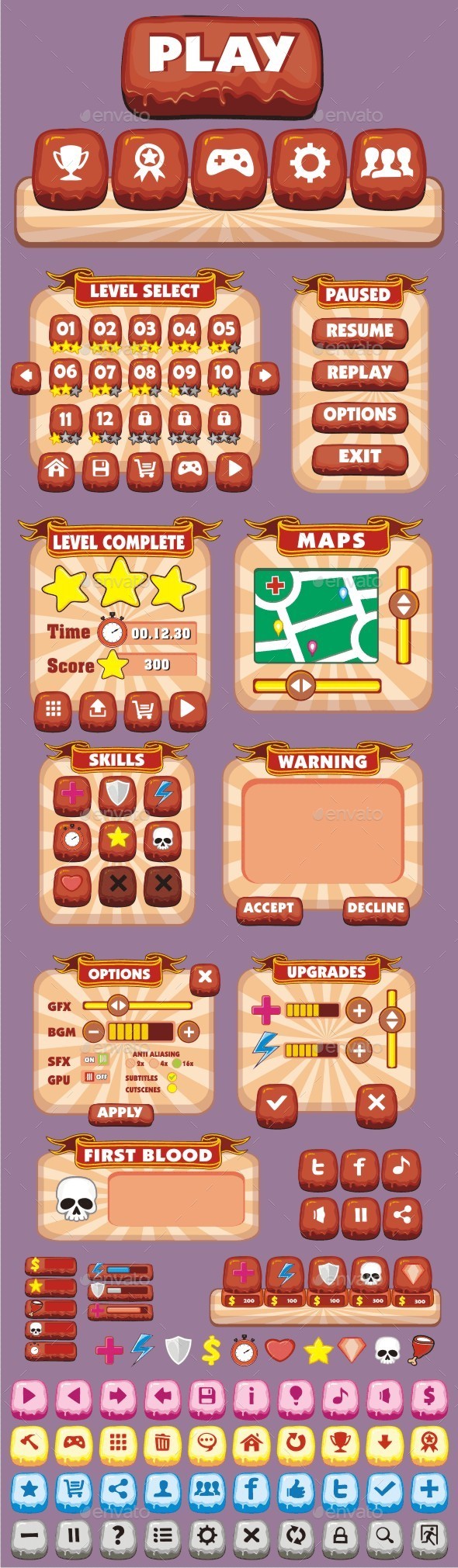 GraphicRiver cartoon game gui pack 7 10507479 GraphicRiver cartoon game gui pack 7 10507479