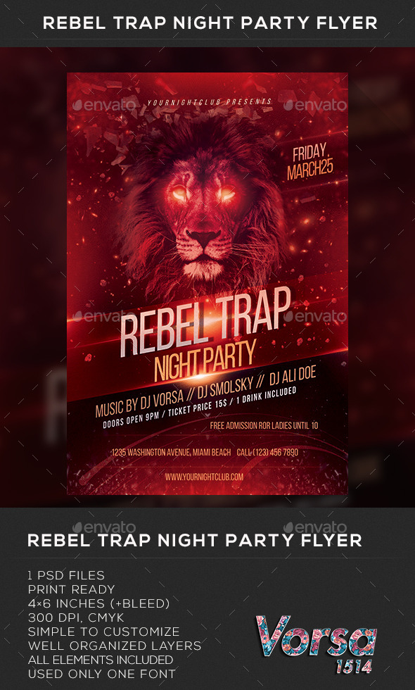 GraphicRiver Rebel Trap Night Party Flyer 10507591 GraphicRiver Rebel Trap Night Party Flyer 10507591
