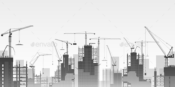 GraphicRiver Tower Cranes 10507985 GraphicRiver Tower Cranes 10507985