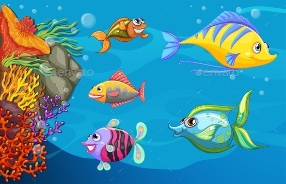 GraphicRiver A School of Fish Under the Sea 10508303 GraphicRiver A School of Fish Under the Sea 10508303