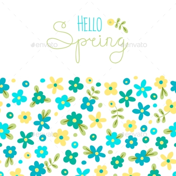 GraphicRiver Spring with Flowers Card 10508337 GraphicRiver Spring with Flowers Card 10508337