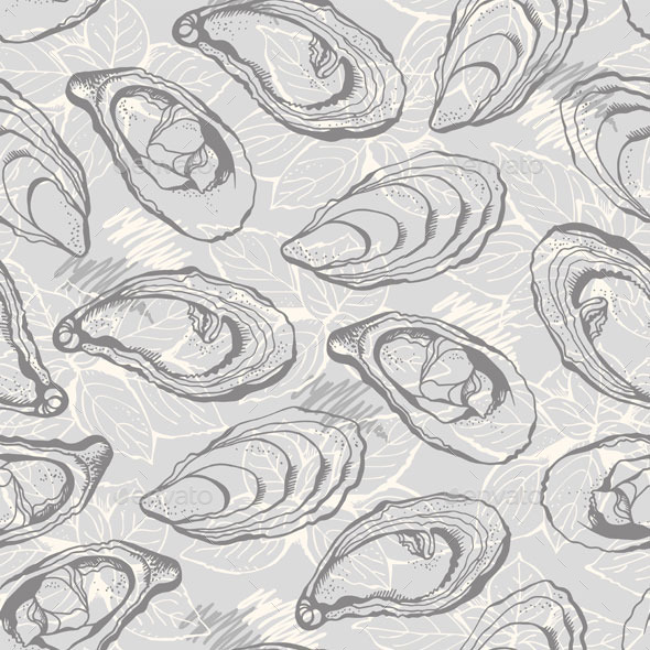 GraphicRiver Oysters and Basil Pattern 10508521 GraphicRiver Oysters and Basil Pattern 10508521