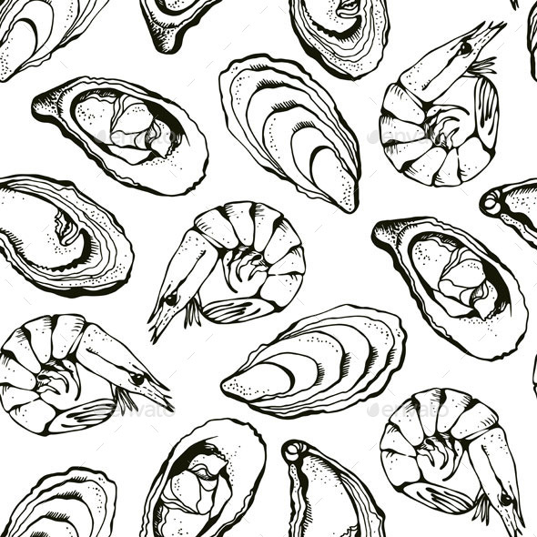 GraphicRiver Seafood Pattern 10508554 GraphicRiver Seafood Pattern 10508554
