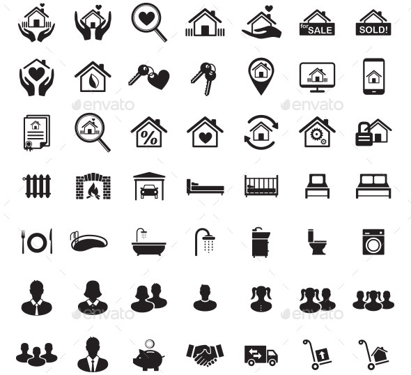 GraphicRiver Real Estate Icon Set Family Symbols Vector 10492542 GraphicRiver Real Estate Icon Set Family Symbols Vector 10492542
