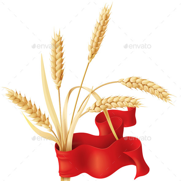 GraphicRiver Wheat Ears with Ribbon 10508864 GraphicRiver Wheat Ears with Ribbon 10508864