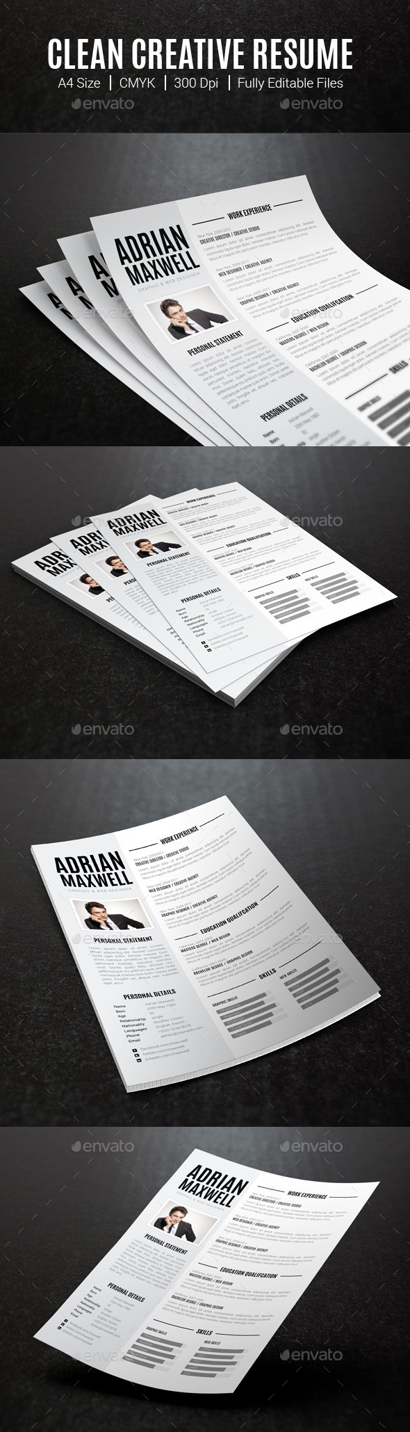 GraphicRiver Clean Creative Resume 10509055 GraphicRiver Clean Creative Resume 10509055