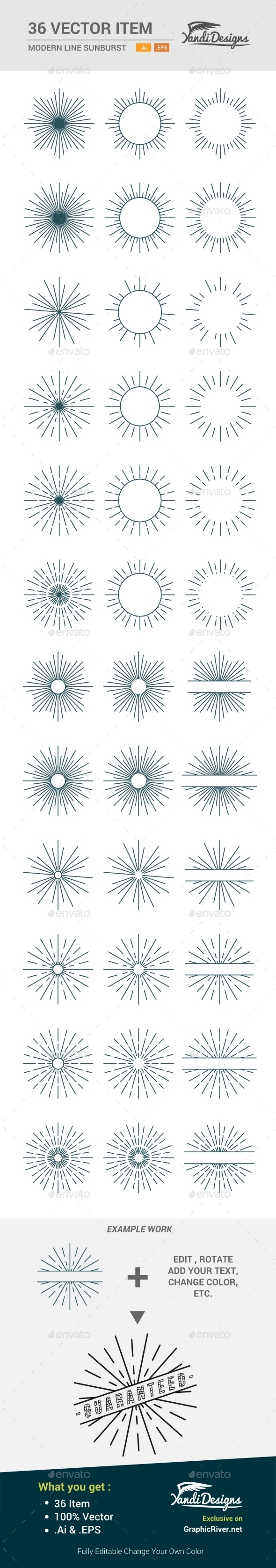 GraphicRiver Line Sun Burst 10509195 GraphicRiver Line Sun Burst 10509195