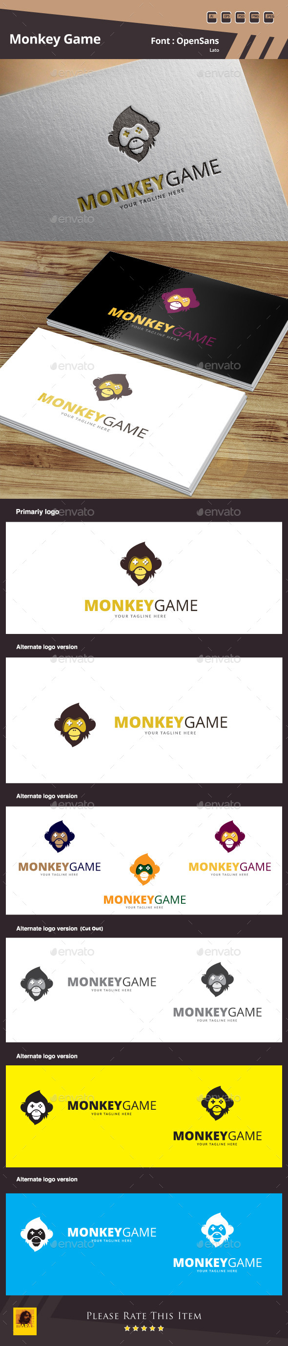 Monkey Game Logo Template