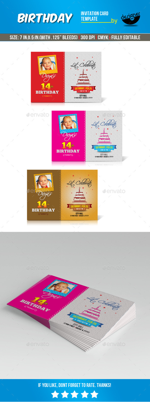 Birthday Invitation Card Template