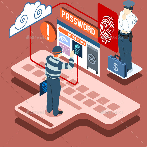 GraphicRiver Isometric Infographic Thief Biometric Recognition 10511194 GraphicRiver Isometric Infographic Thief Biometric Recognition 10511194