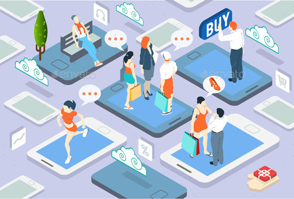 GraphicRiver Isometric People Network Concept 10511401 GraphicRiver Isometric People Network Concept 10511401