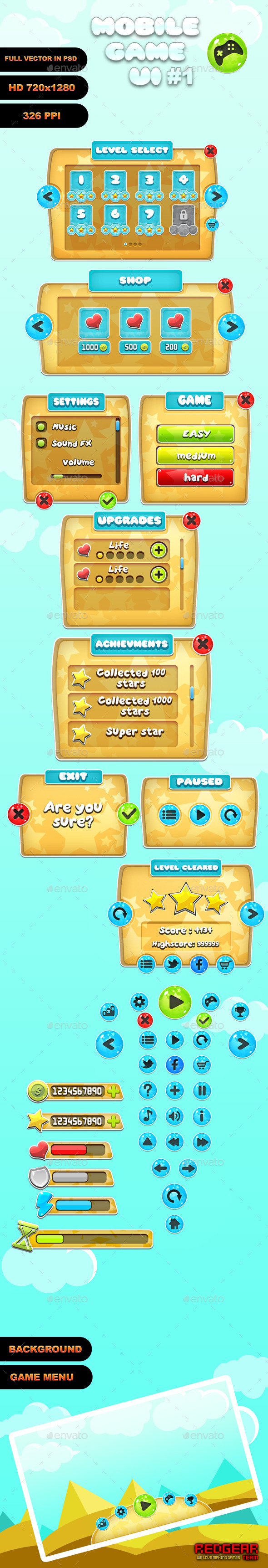 GraphicRiver Mobile Game UI #1 10513895 GraphicRiver Mobile Game UI #1 10513895