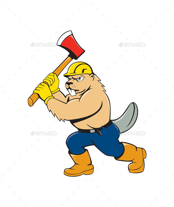 GraphicRiver Beaver Lumberjack Wielding Ax Cartoon 10513941 GraphicRiver Beaver Lumberjack Wielding Ax Cartoon 10513941