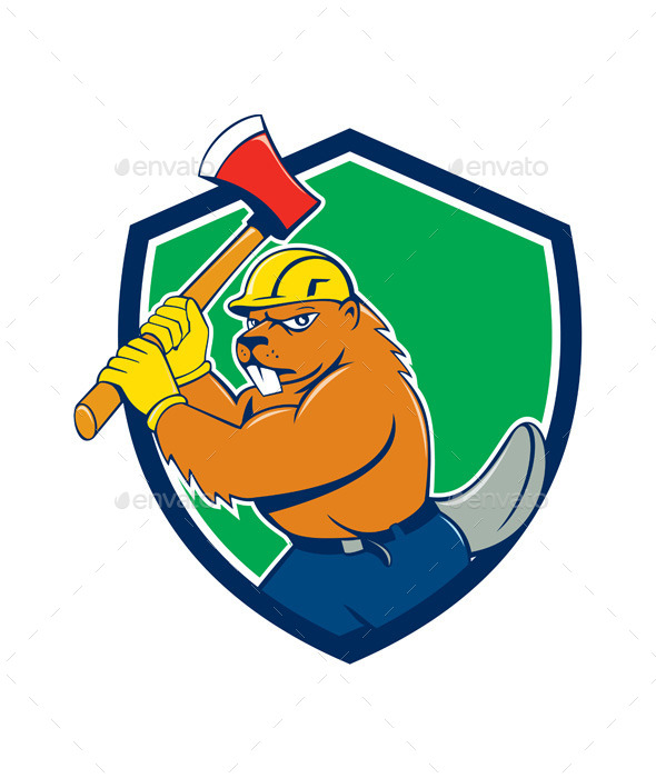 GraphicRiver Beaver Lumberjack Wielding Ax Shield Cartoon 10513944 GraphicRiver Beaver Lumberjack Wielding Ax Shield Cartoon 10513944