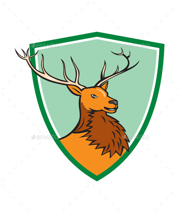 GraphicRiver Red Stag Deer Head Shield Cartoon 10514022 GraphicRiver Red Stag Deer Head Shield Cartoon 10514022