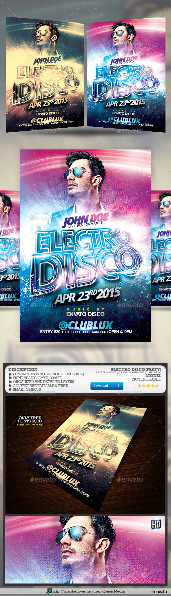 GraphicRiver DJ Electro Disco Party Flyer 10514111 GraphicRiver DJ Electro Disco Party Flyer 10514111