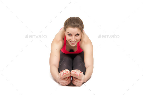 Smiling Woman Stretching (Misc) Photo Download
